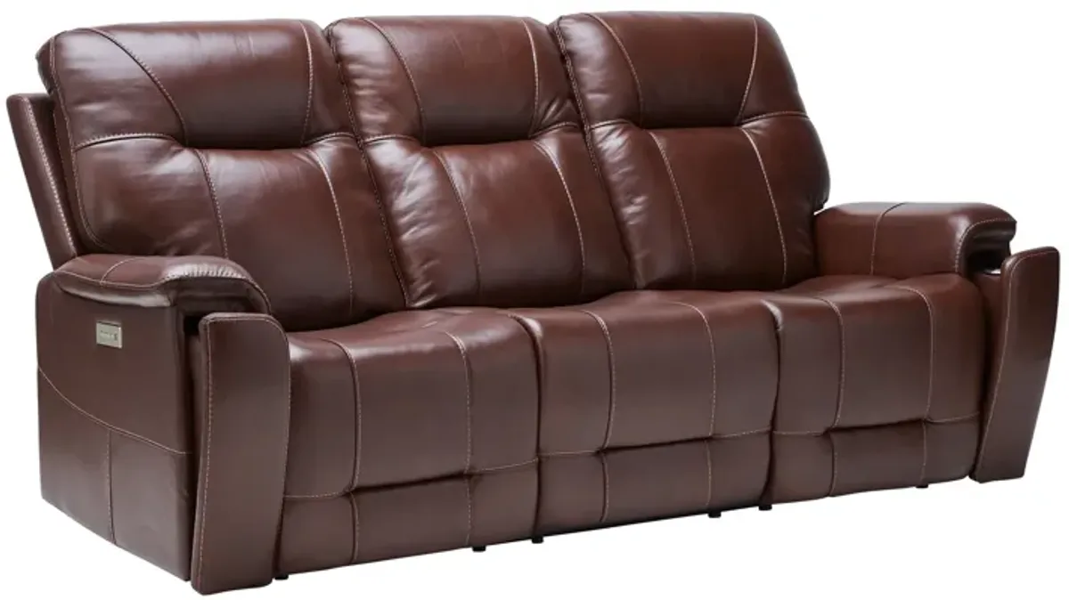 Roman Coffee Triple Power Reclining Leather Sofa