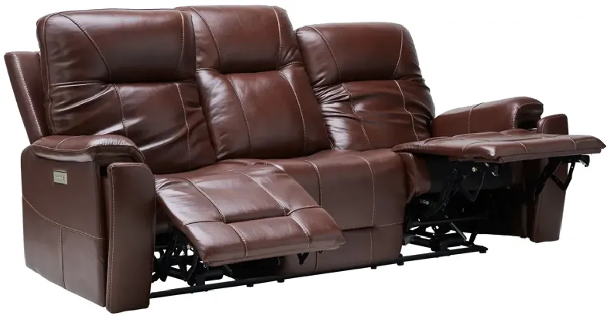 Roman Coffee Triple Power Reclining Leather Sofa