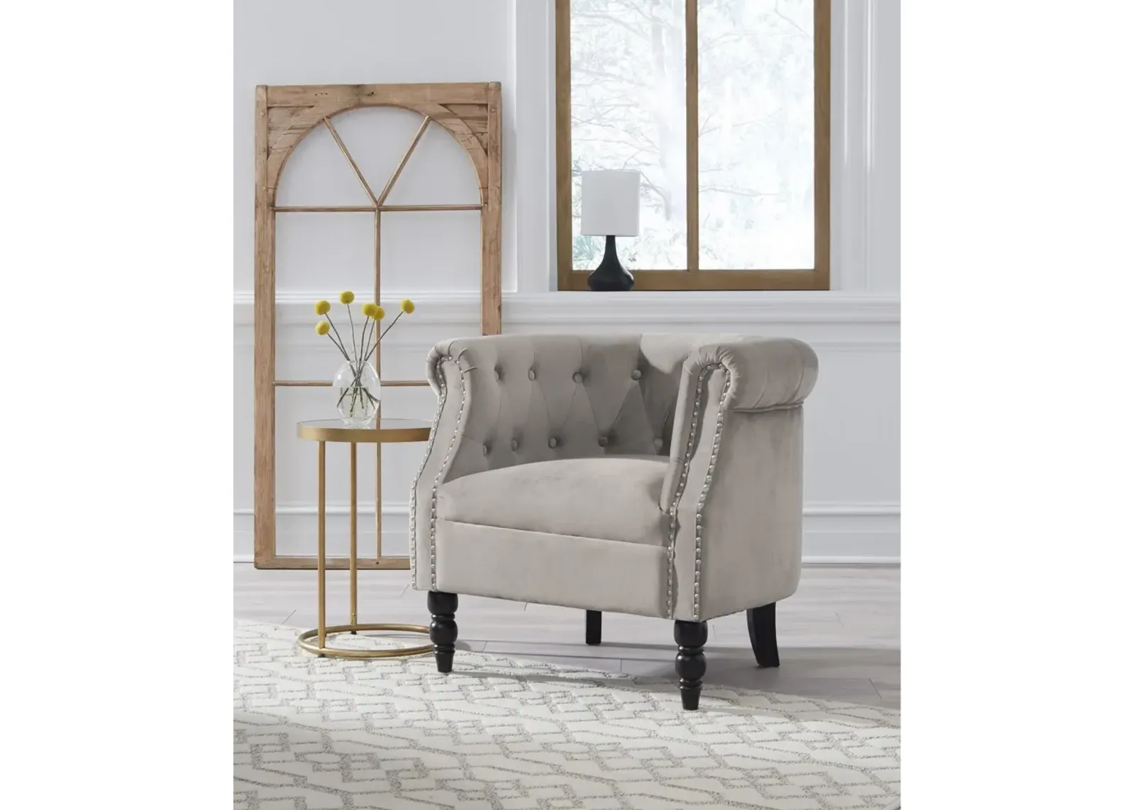 Deaza Taupe Accent Chair