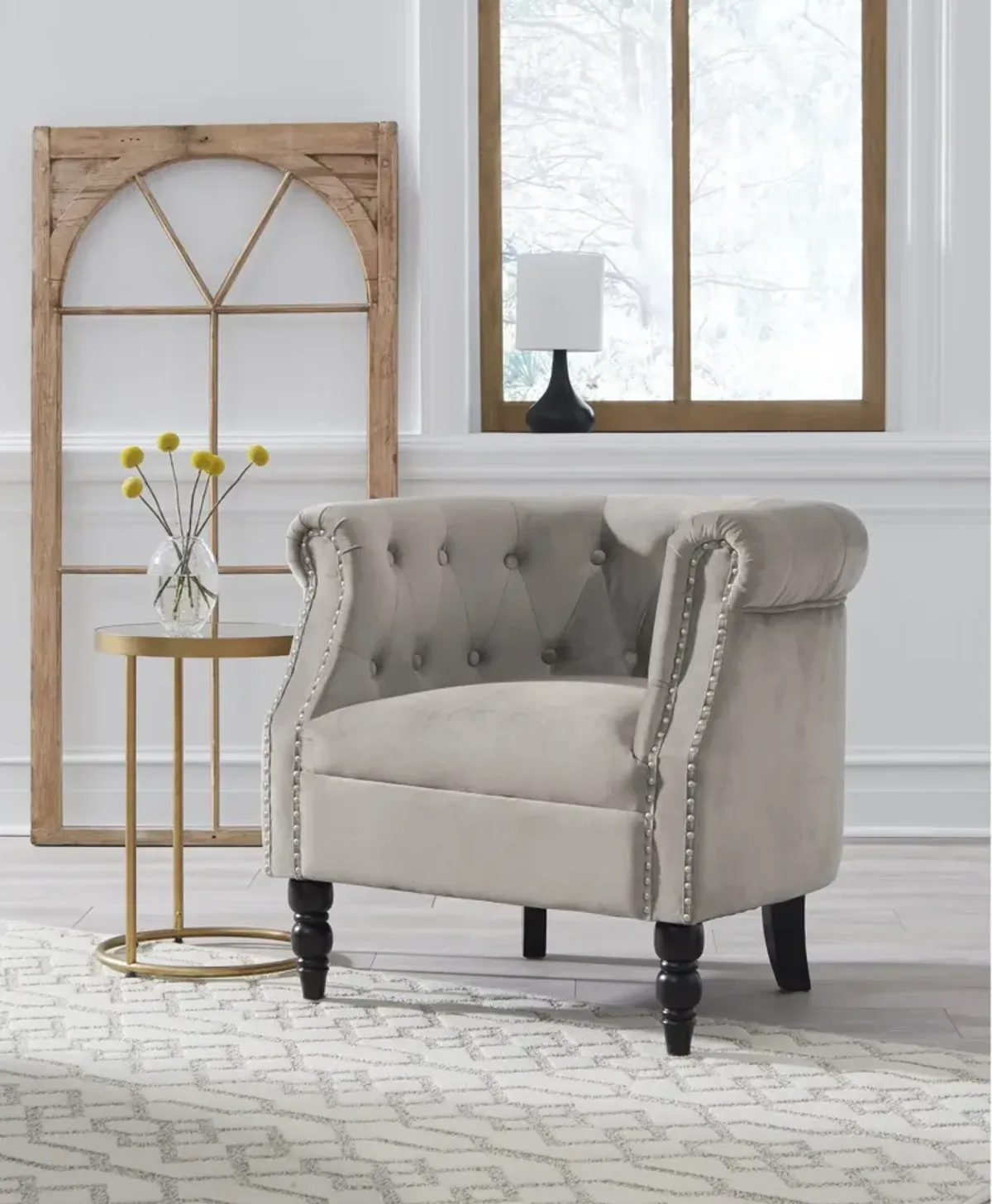 Deaza Taupe Accent Chair