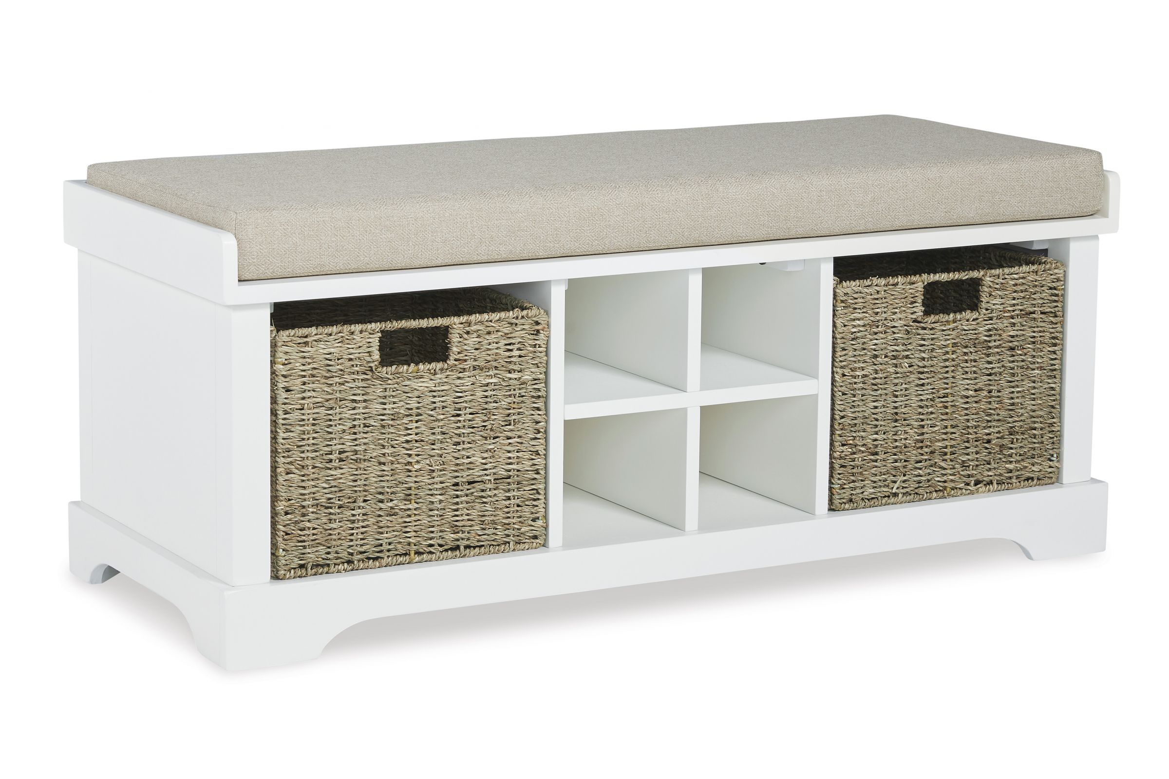 Dowdy White Storage Bench