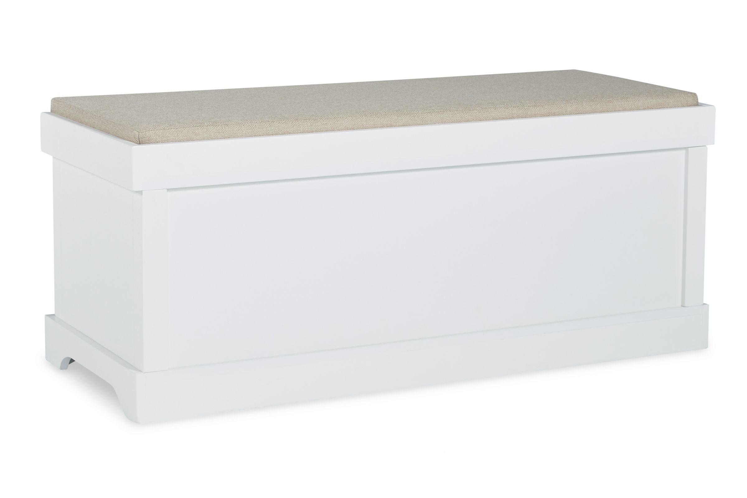 Dowdy White Storage Bench