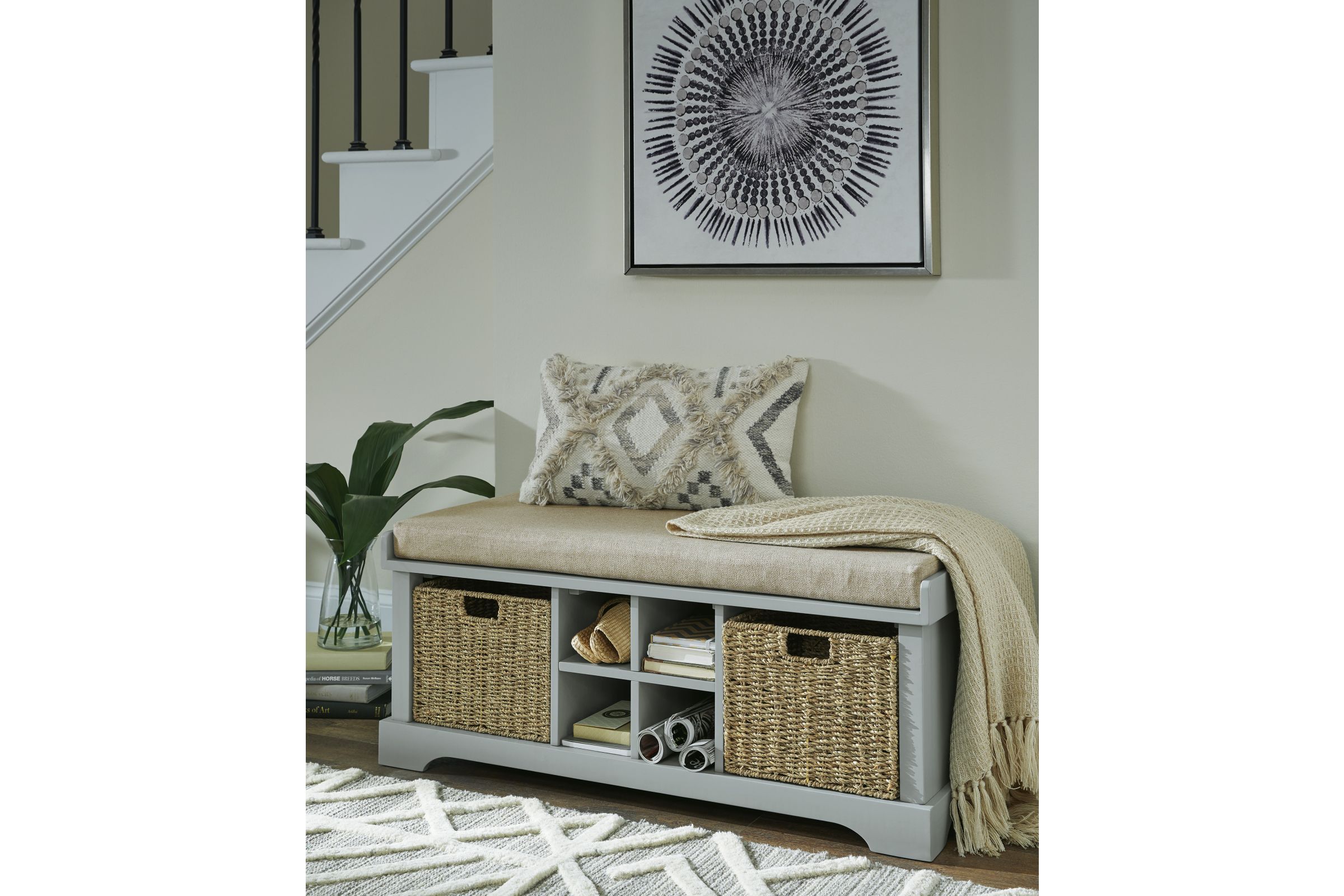 Dowdy Grey Storage Bench