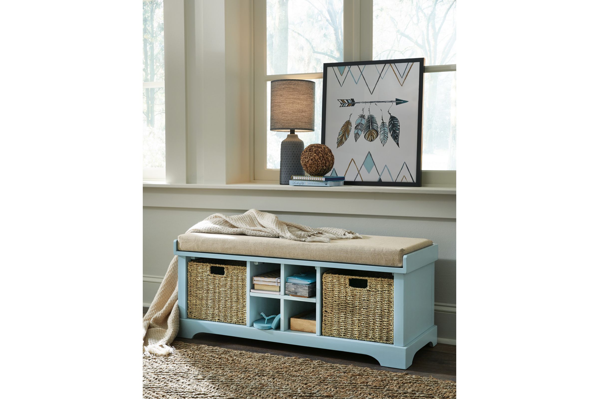Dowdy Blue Storage Bench