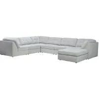 Rio Grey 7-Piece Sectional with Ottoman