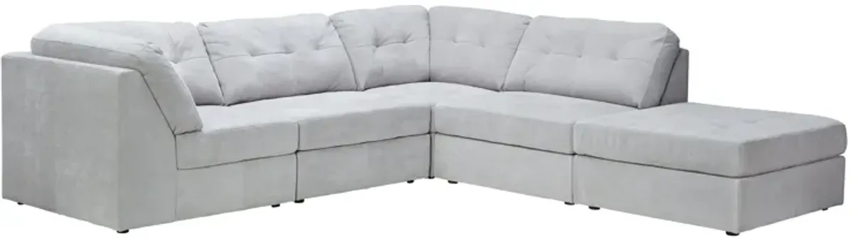 Rio Grey 5-Piece Sectional with Ottoman