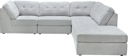Rio Grey 5-Piece Sectional with Ottoman