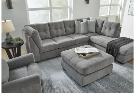 Milo Grey 2-Piece Sectional with Right Arm Facing Chaise