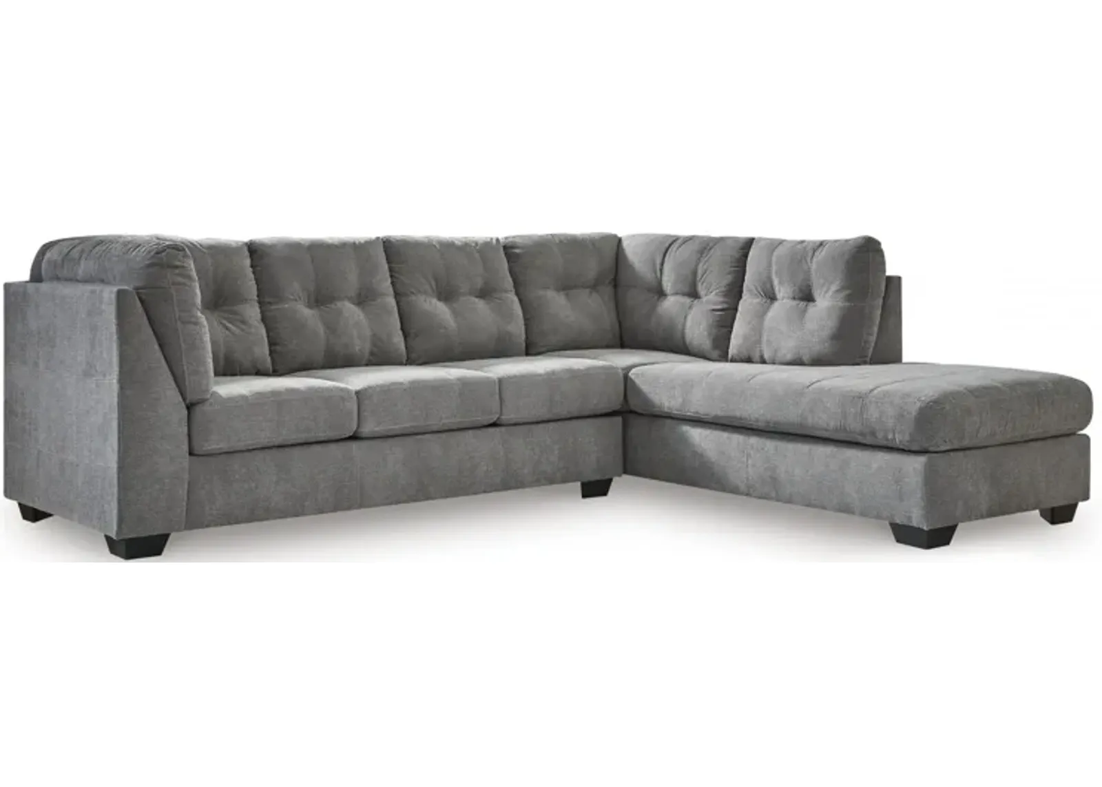 Milo Grey 2-Piece Sectional with Right Arm Facing Chaise