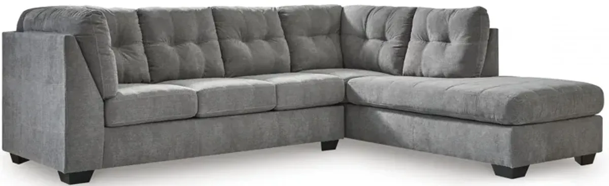 Milo Grey 2-Piece Sectional with Right Arm Facing Chaise