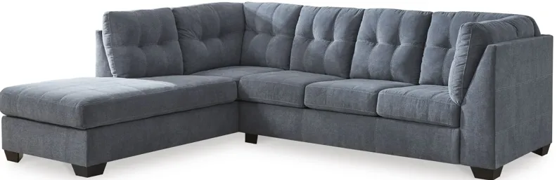 Milo Blue 2-Piece Sectional with Left Arm Facing Chaise