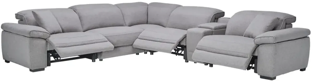 Bishop 6-Piece Dual Power Reclining Sectional with 3 Recliners