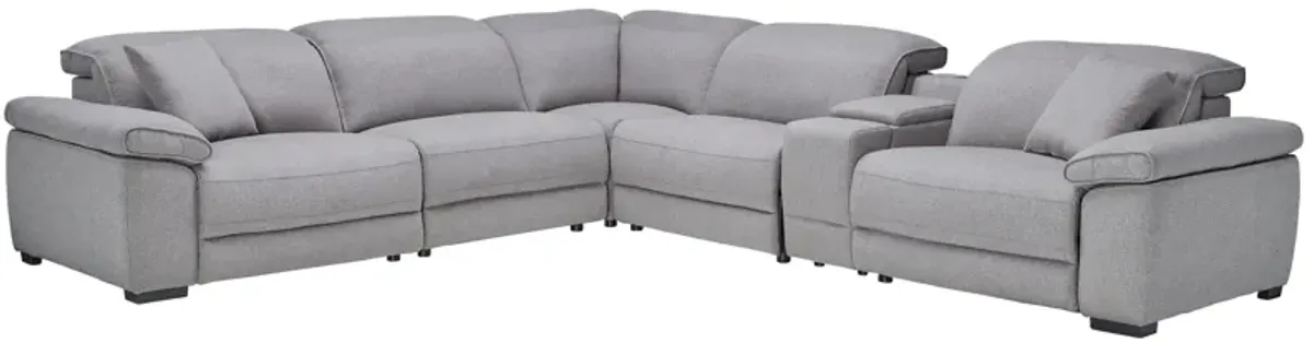 Bishop 6-Piece Dual Power Reclining Sectional with 3 Recliners