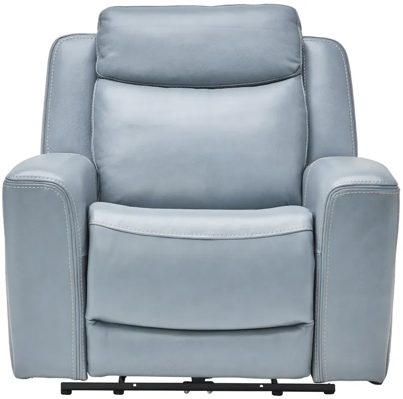 Knox Blue Dual Power Leather Recliner