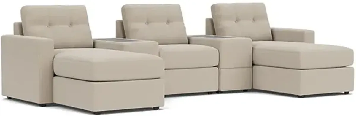 ModularOne Stone 5-Piece Sectional with Dual Chaise