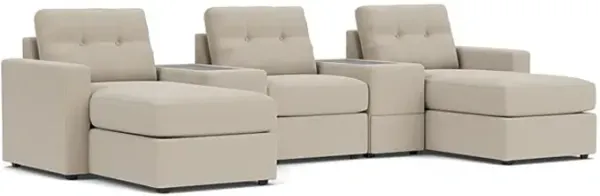 ModularOne Stone 5-Piece Sectional with Dual Chaise