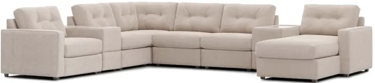 ModularOne Stone 8-Piece Sectional with Right Arm Facing Chaise