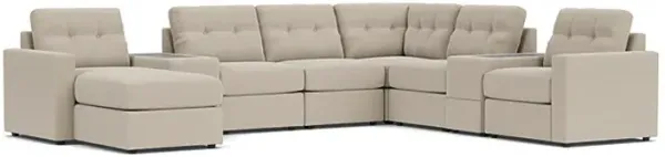ModularOne Stone 8-Piece Sectional with Left Arm Facing Chaise