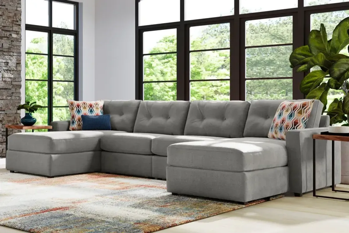 ModularOne Granite 4-Piece Sectional with Dual Chaise