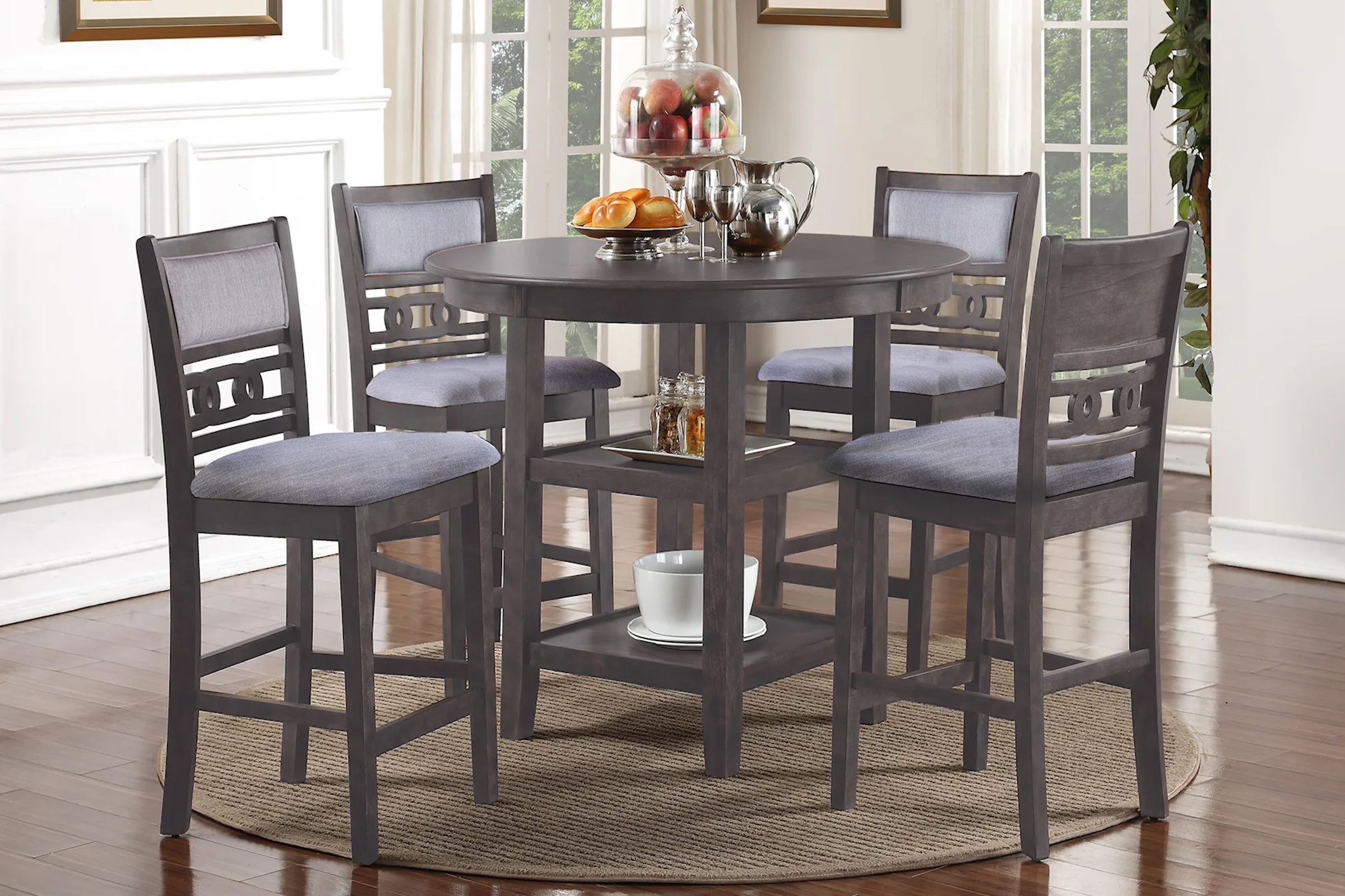 Gia Round Counter Table + 4 Stools