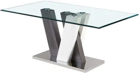 Rossi Rectangular Table + 6 Dark Grey Chairs