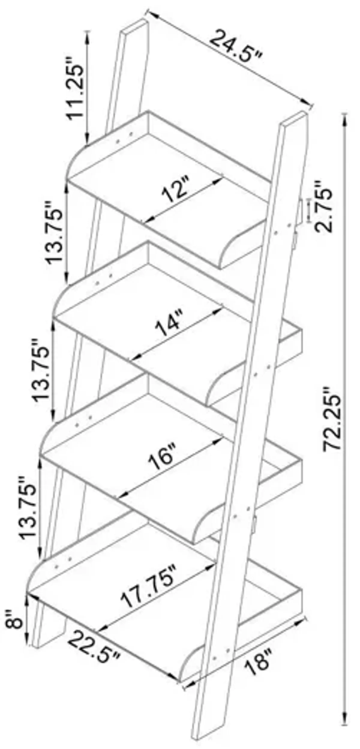 Amaturo Ladder Bookcase