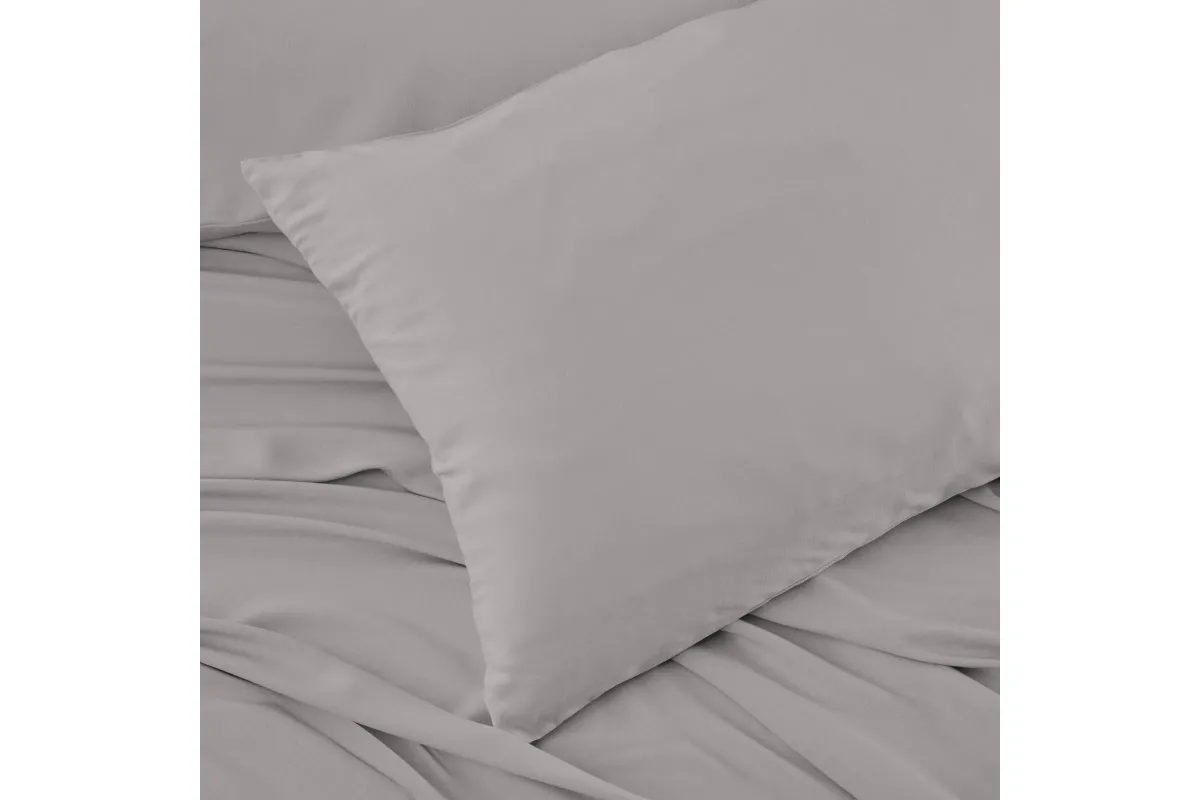 Hyper-Linen Light Grey Queen Pillowcase Set by Bedgear