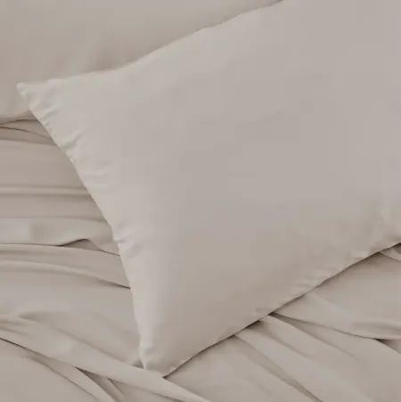 Hyper-Linen Medium Beige Queen Pillowcase Set by BEDGEAR