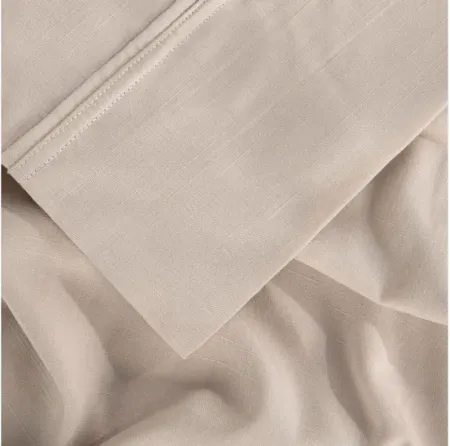 Hyper-Linen Medium Beige King Pillowcase Set by BEDGEAR