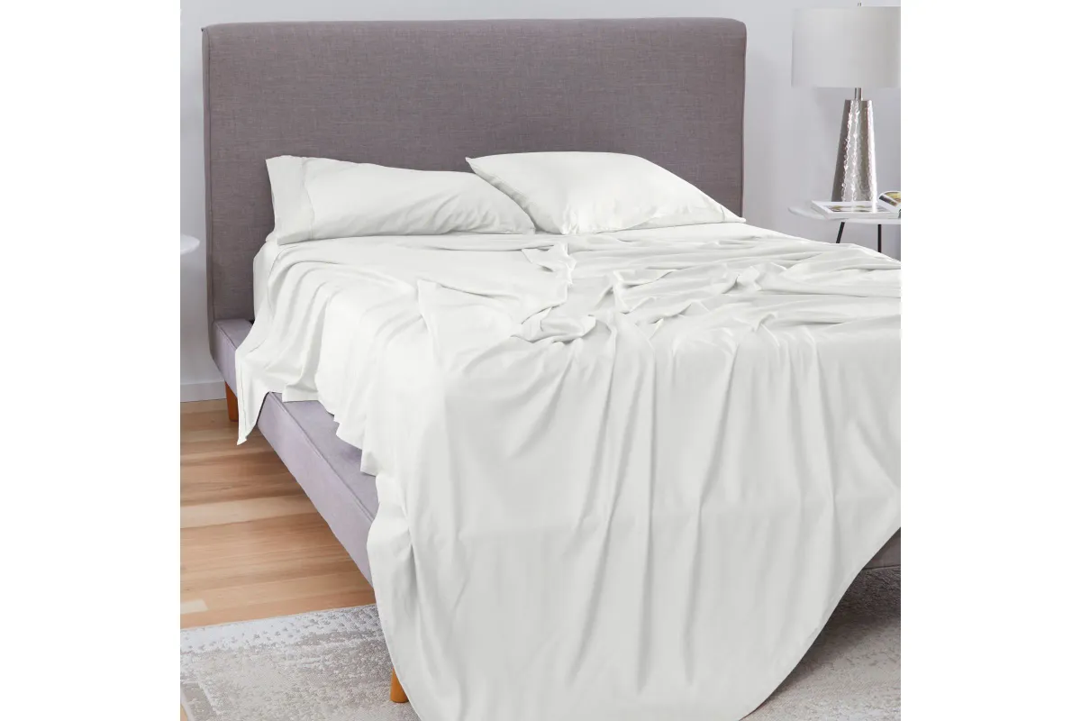 Basic Bright White Queen Sheet Set by Bedgear