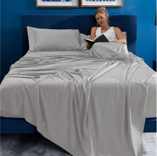 Basic Light Grey Twin Sheet Set by BEDGEAR