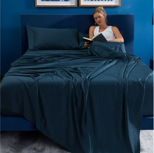 Basic Navy Twin Sheet Set by BEDGEAR