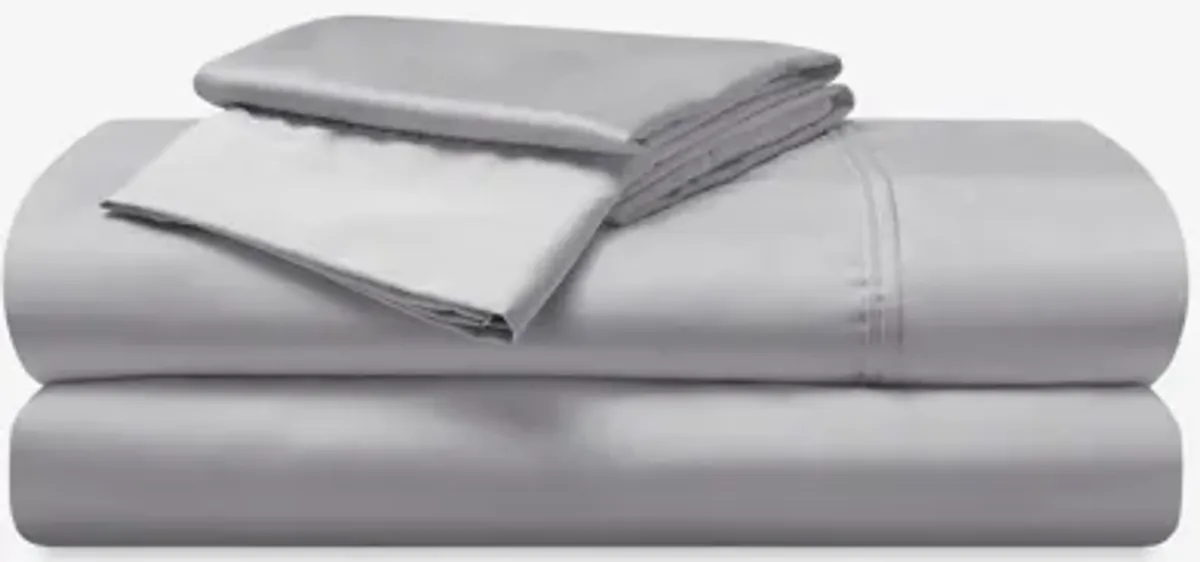 Hyper-Cotton Light Grey Twin Sheet Set by Bedgear