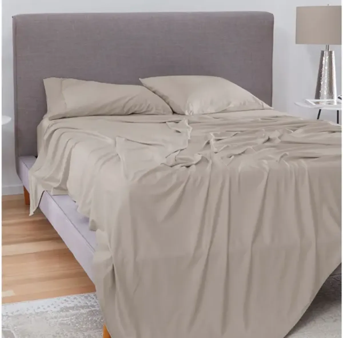 Hyper-Cotton Medium Beige Queen Sheet Set by Bedgear