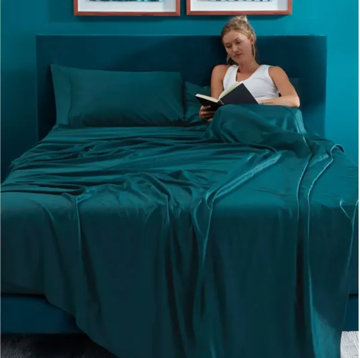 Hyper-Cotton Deep Teal Queen Sheet Set by Bedgear