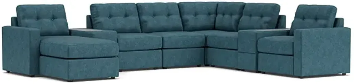 ModularOne Teal 8-Piece Sectional with Left Arm Facing Chaise
