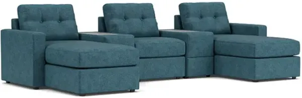 ModularOne Teal 5-Piece Sectional with Dual Chaise