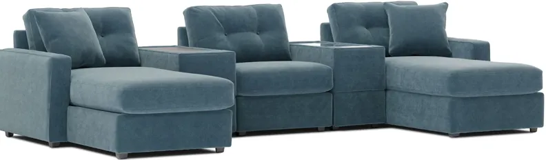ModularOne Teal 5-Piece Sectional with Dual Chaise