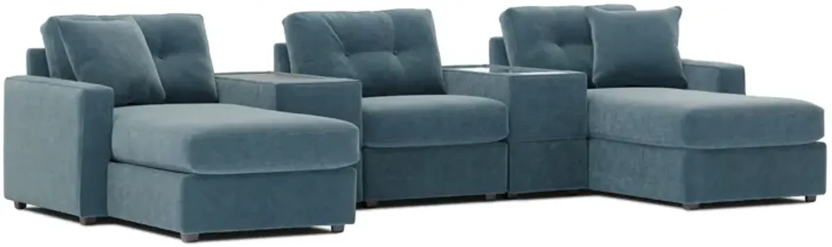 ModularOne Teal 5-Piece Sectional with Dual Chaise