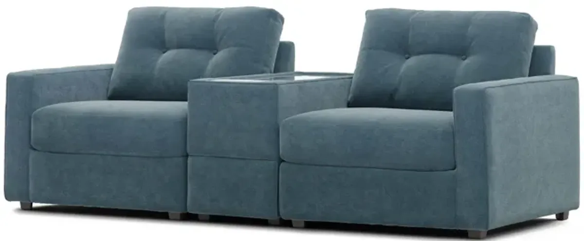 ModularOne Teal Console Loveseat