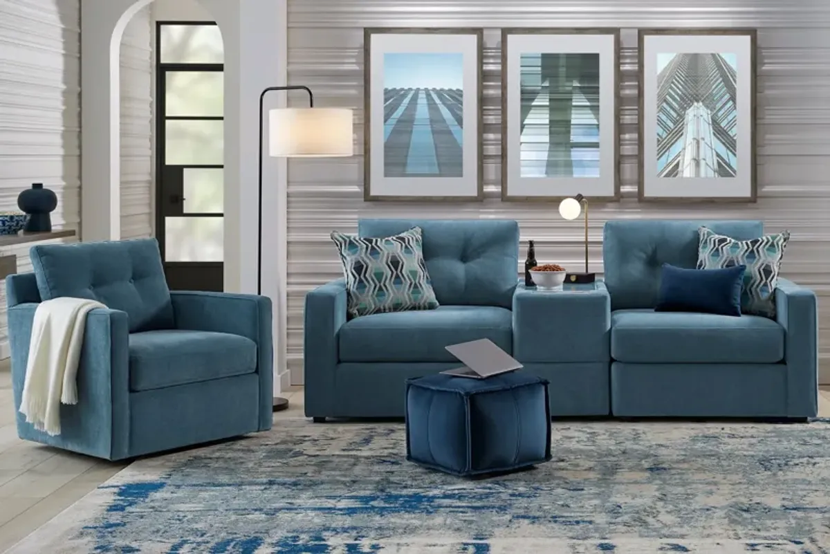 ModularOne Teal Console Loveseat