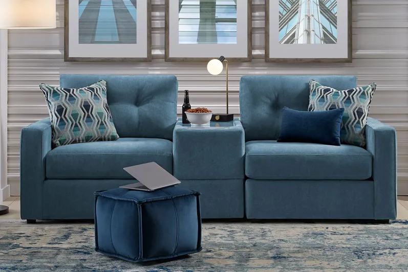 ModularOne Teal Console Loveseat