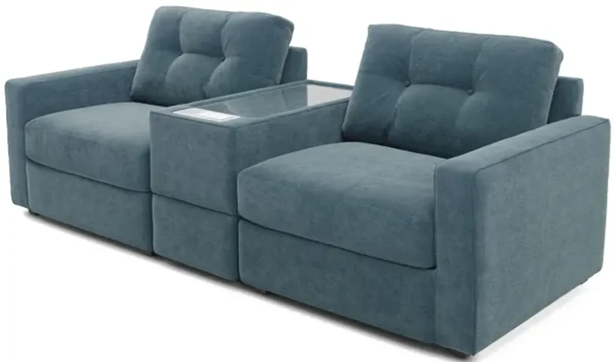 ModularOne Teal Console Loveseat