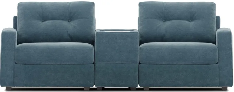 Modular One Teal Console Loveseat
