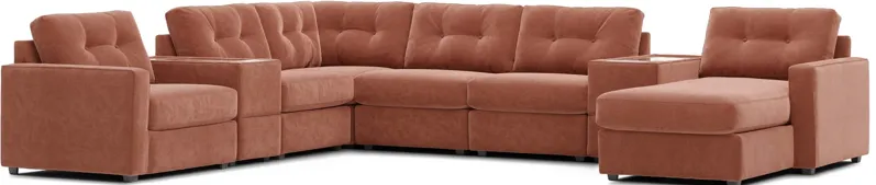 ModularOne Cantaloupe 8-Piece Sectional with Right Arm Facing Chaise