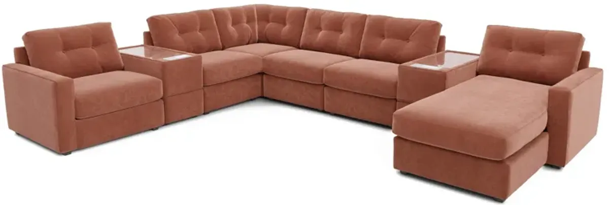 ModularOne Cantaloupe 8-Piece Sectional with Left Arm Facing Chaise