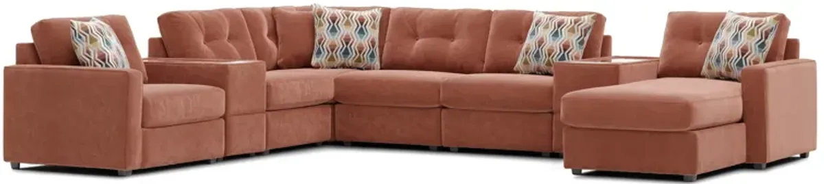 ModularOne Cantaloupe 8-Piece Sectional with Left Arm Facing Chaise