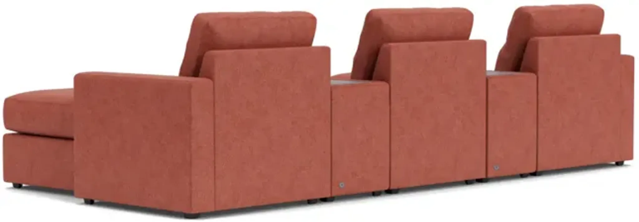 ModularOne Cantaloupe 5-Piece Sectional with E-Console & Dual Chaise ...