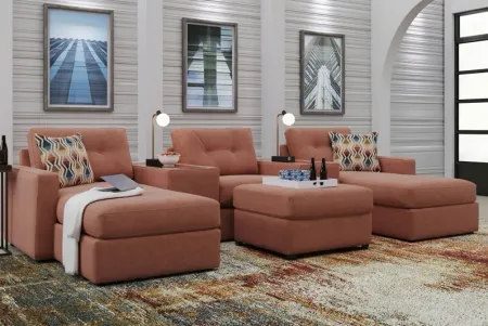 ModularOne Cantaloupe 5-Piece Sectional with E-Console & Dual Chaise
