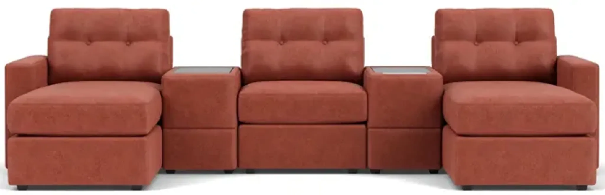 ModularOne Cantaloupe 5-Piece Sectional with E-Console & Dual Chaise ...